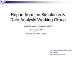 NUSTAR Simulation Working Group