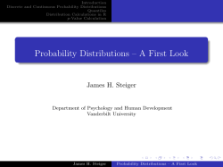 Probability Distributions – A First Look