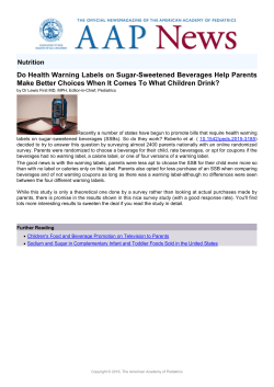 Do Health Warning Labels on Sugar