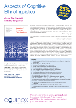 Aspects of Cognitive Ethnolinguistics