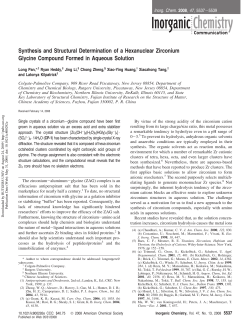 Synthesis and Structural Determination of a Hexanuclear Zirconium