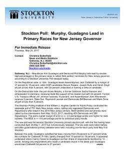 Stockton Poll: Murphy, Guadagno Lead in Primary Races for New