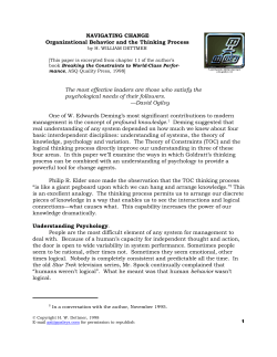 NAVIGATING CHANGE Organizational Behavior and the Thinking