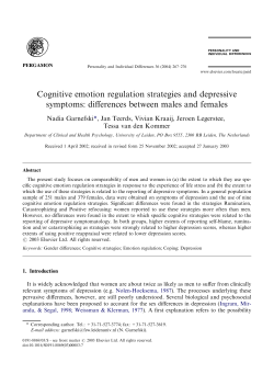 Cognitive emotion regulation strategies and depressive symptoms