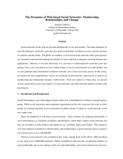 The Dynamics of Web-based Social Networks