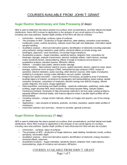An Introduction to Surface Analysis Techniques (1 day)