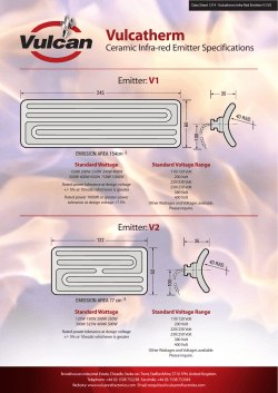 Vulcatherm IR Emitters V1-V2-V3-V4 04.12.14