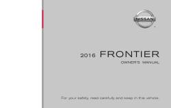 2016 Nissan Frontier | Owner`s Manual