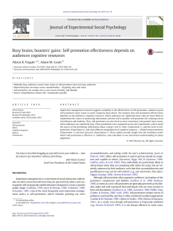Self-promotion effectiveness depends on audiences cognitive