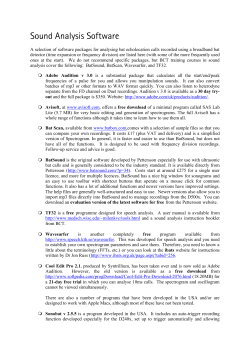 Sound Analysis Software