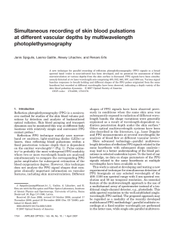 Simultaneous recording of skin blood pulsations at different vascular