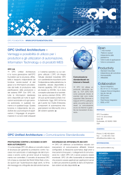 OPC Unified Architecture – Vantaggi e possibilità di utilizzo per i
