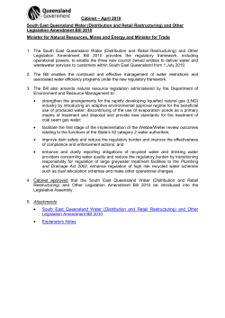 SEQ Water (Distribution and Retail Restructuring)