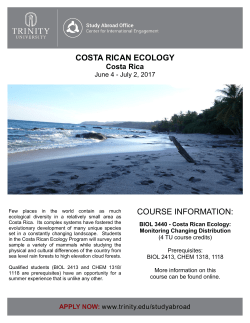 costa rican ecology course information