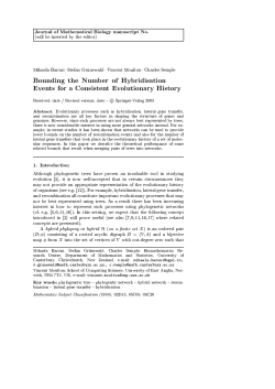 Journal of Mathematical Biology manuscript No.