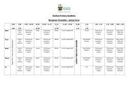 Oxclose Primary Academy Reception Timetable &ndash; Spring Term LU