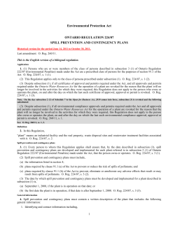 Environmental Protection Act - O. Reg. 224/07