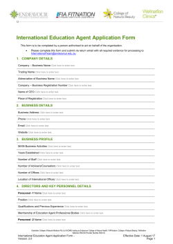International Education Agent Application Form