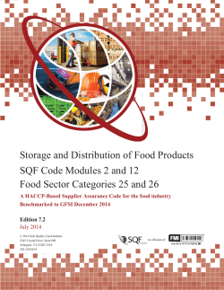 Storage and Distribution of Food Products