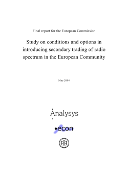 Study on conditions and options in introducing secondary