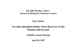 Tyrosine phosphorylation: from discovery to the kinome and beyond