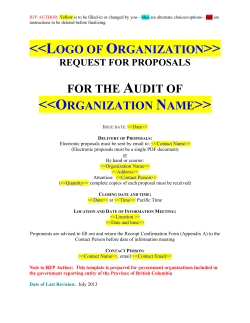 (RFP) Template - Audit Services - Auditor General of British Columbia