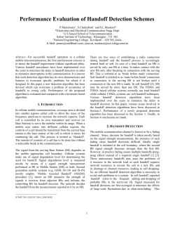 Performance Evaluation of Handoff Detection - MediaLab-NTUA