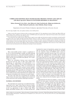 correlation between meat water-soluble protein content and carcass