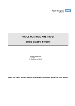 Single Equality Scheme - Poole Hospital NHS Foundation Trust