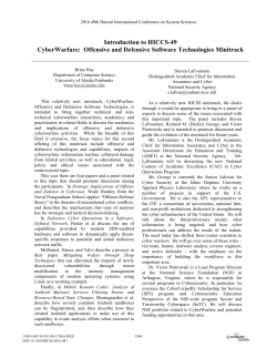 Introduction to the CyberWarfare: Offensive and Defensive Software