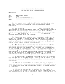 Sample Minimization Instructions for Oral and Wire Communications