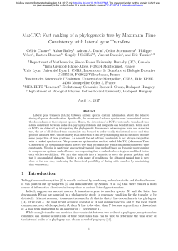 MaxTiC: Fast Ranking Of A Phylogenetic Tree By