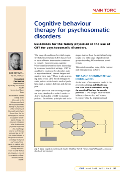 Cognitive behaviour therapy for psychosomatic disorders