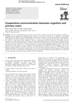 Cooperative communication between cognitive and primary users