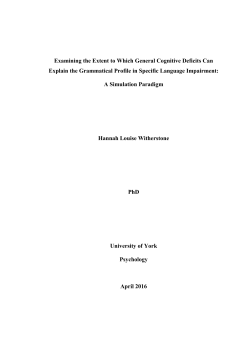 Examining the Extent to Which General Cognitive Deficits Can