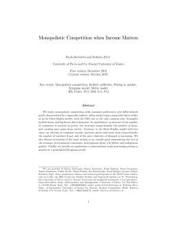 Monopolistic Competition when Income Matters