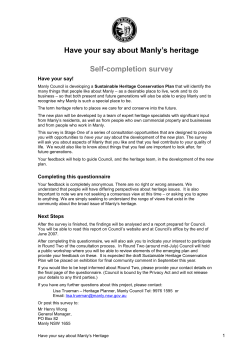 Have your say about Manly`s heritage