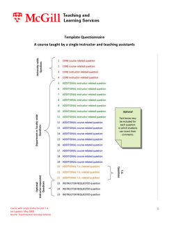 Template Questionnaire for lecture/single instructor course