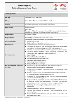 Job Description National Academy Head Coach