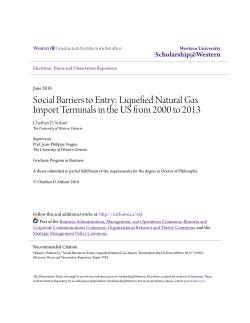 Social Barriers to Entry: Liquefied Natural Gas Import Terminals in