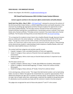 CKC Good Food Announces 2015-16 Kids Create Contest Winners