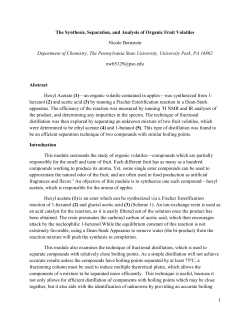 The Synthesis, Separation, and Analysis of Organic Fruit Volatiles