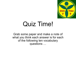 Quiz Time!