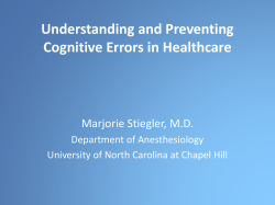 Cognitive Errors in Healthcare Key Points