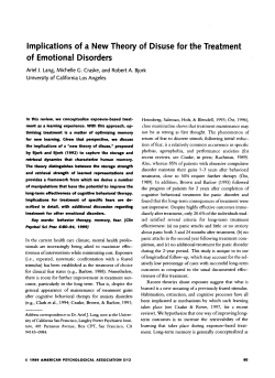 Implications of a New Theory of Disuse for the Treatment of
