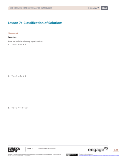 Grade 8 Mathematics Module 4, Topic A, Lesson 7