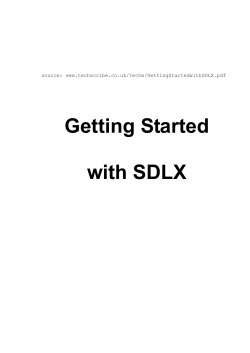 Getting Started with SDLX