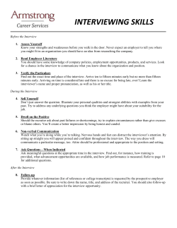 Interviewing Tips, docx - Armstrong State University