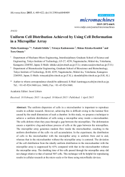Uniform Cell Distribution Achieved by Using Cell