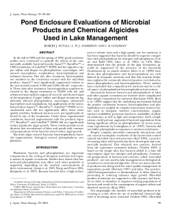 Pond Enclosure Evaluations of Microbial Products and Chemical